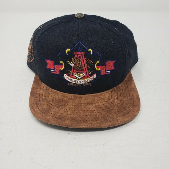 Vintage Numbered 1890 Anheuser Busch Brewing Mens OS Strapback Hat Cap Beer USA
